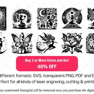 Fairy Silhouette SVG Bundle · Magical Fantasy Clipart PNG · Cricut image 9