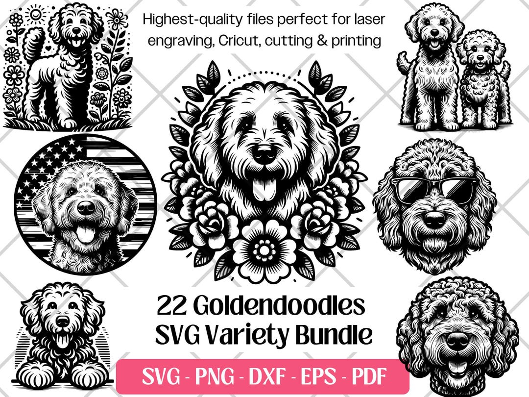 Goldendoodle SVG Bundle · Doodle Fluffy Pet Dog Clipart PNG · Cricut - Etsy
