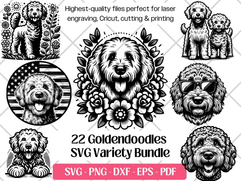 Goldendoodle SVG Bundle · Doodle Fluffy Pet Dog Clipart PNG · Cricut - Etsy