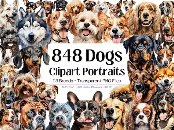 Dog Clipart  Bundle · Puppy Breed Canine Clipart PNG · Cricut Files