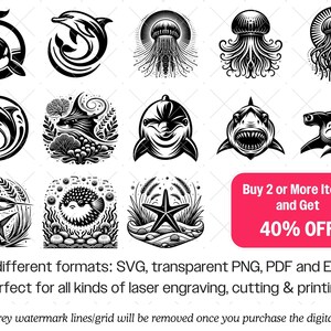 Ozean Tier SVG Bundle · Meereswelt Clipart PNG · Cricut Dateien Bild 10