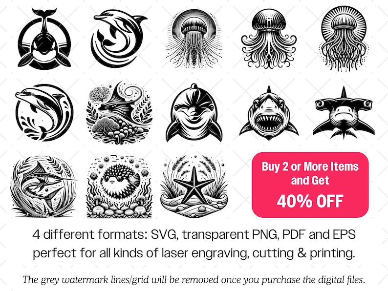 Ozean Tier SVG Bundle · Meereswelt Clipart PNG · Cricut Dateien Bild 10