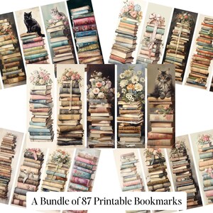Lot de livres vintage, Pile de SVG · Clipart de journal de lecteur image 3