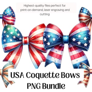 Coqueta PNG, Paquete de arcos de coqueta de bandera estadounidense del 4 de julio Arco de pelo de coqueta de América, Diseño de sublimación de niña americana del Día de la Independencia