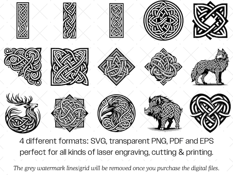 Celtic Knot SVG Bundle · Irish Knotwork Symbol Clipart PNG · Cricut image 3