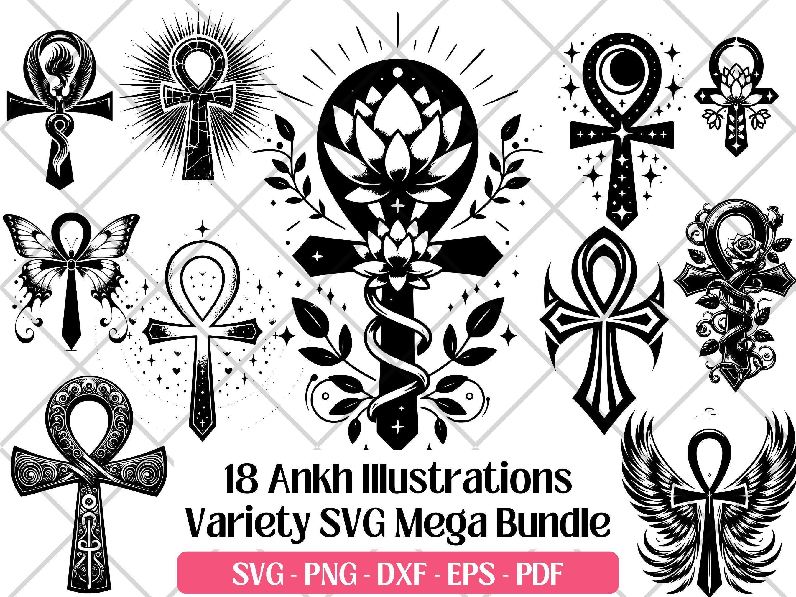 Ankh SVG Bundle · Egyptian Mythology Pagan Symbol Clipart PNG · Cricut ...