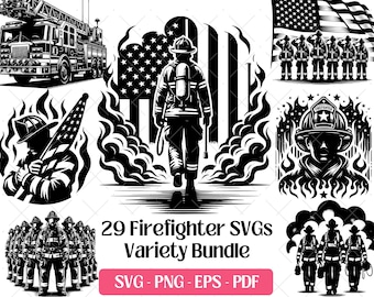 Feuerwehrmann SVG-Bundle · Feuerwehrmann Rettung Clipart PNG · Cricut Dateien