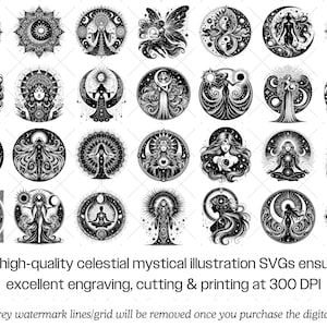 Celestial Boho SVG Bundle · Magical Wiccan Clipart PNG · Cricut image 3