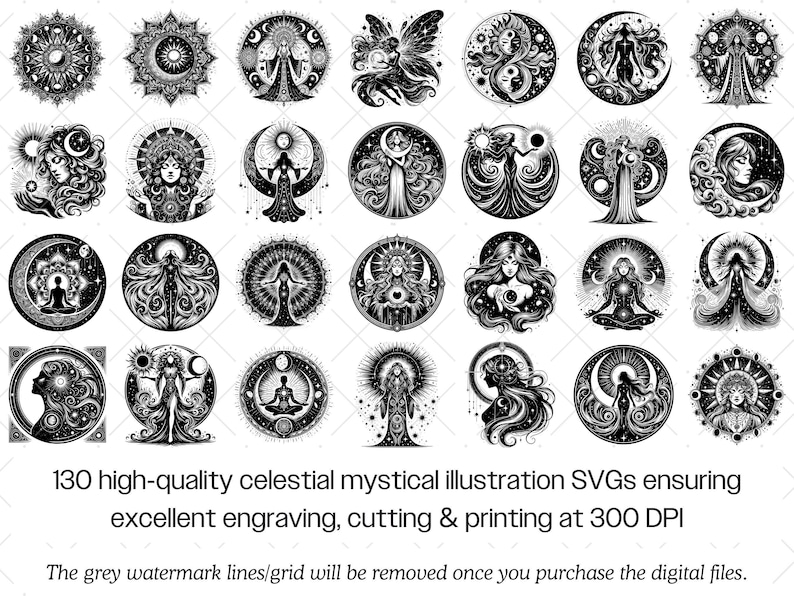 Celestial Boho SVG Bundle · Magical Wiccan Clipart PNG · Cricut image 3