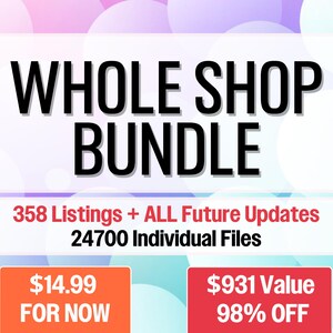 Bundel met hele winkel Svg- en clipart-bundel - LIMITED TIME-deal - 24700 afzonderlijke bestanden PLUS alle toekomstige producten - Sale voor hele shop levenslange toegang