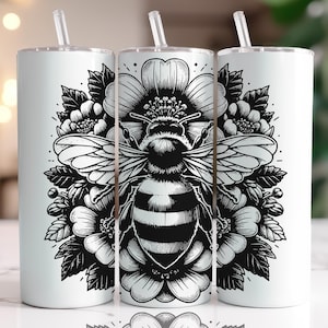 Bi SVG-paket · Blommig honungsbi honung natur Clipart PNG · Cricut bild 6