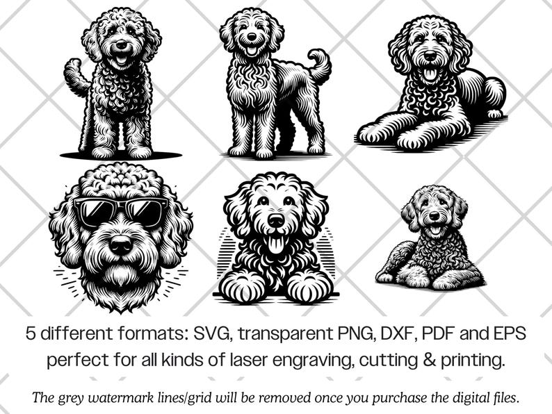 Goldendoodle SVG Bundle · Doodle Fluffy Pet Dog Clipart PNG · Cricut - Etsy