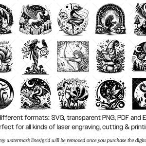 Magische wezens SVG · Fantasy Fairy Dryad clipart PNG · Cricut-bestanden afbeelding 7