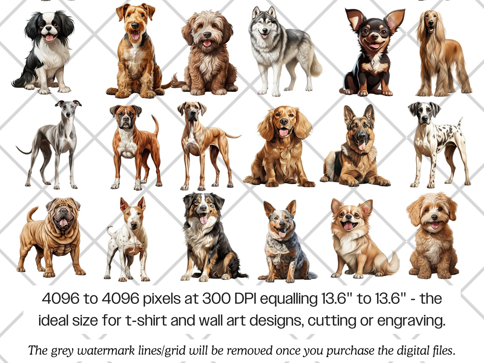 Dog Breeds Watercolor PNG Bundle · Puppy Canine Sublimation Clipart - Etsy