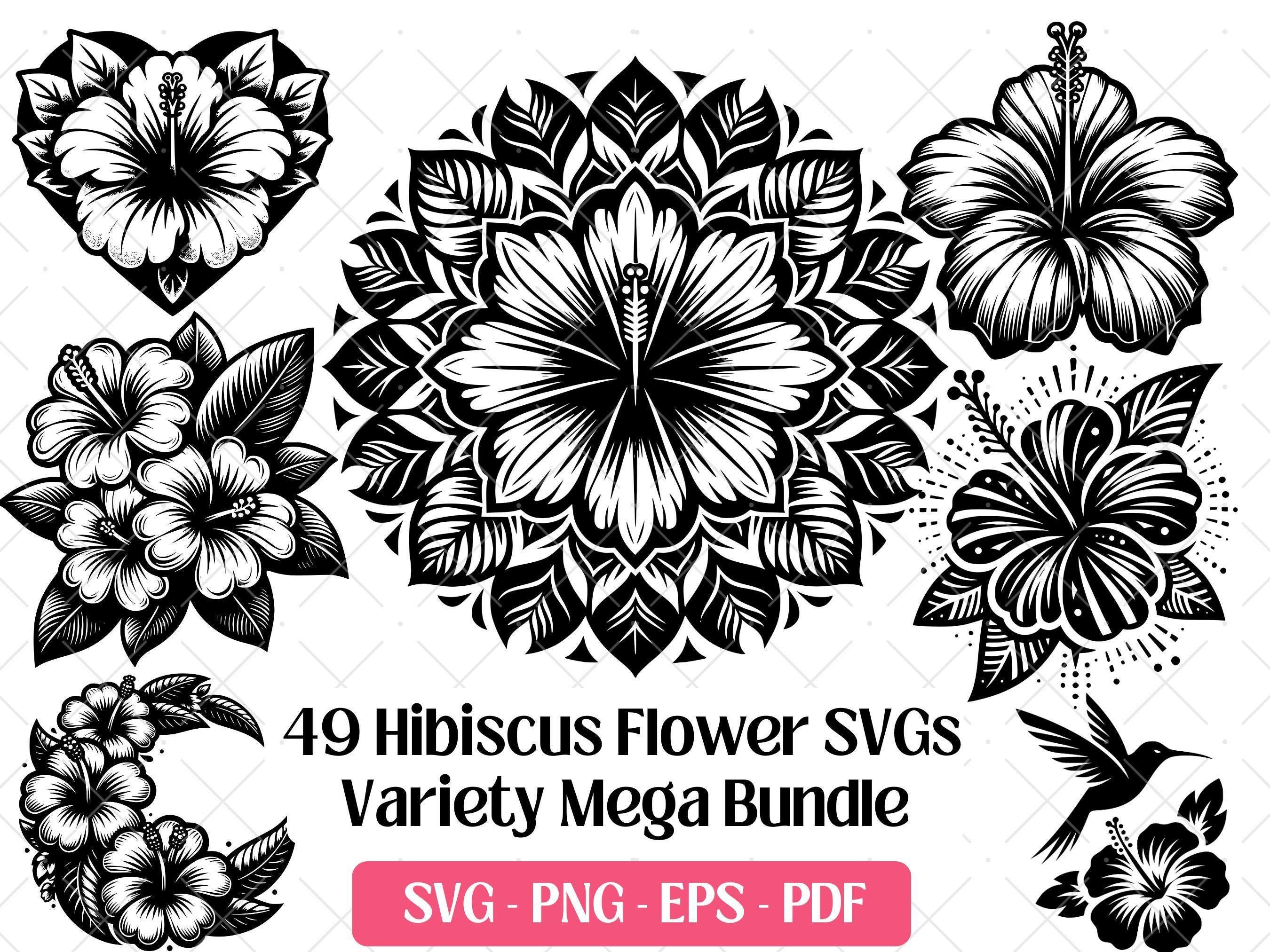 Hibiscus Flower SVG Bundle · Tropical Floral Clipart PNG · Cricut - Etsy