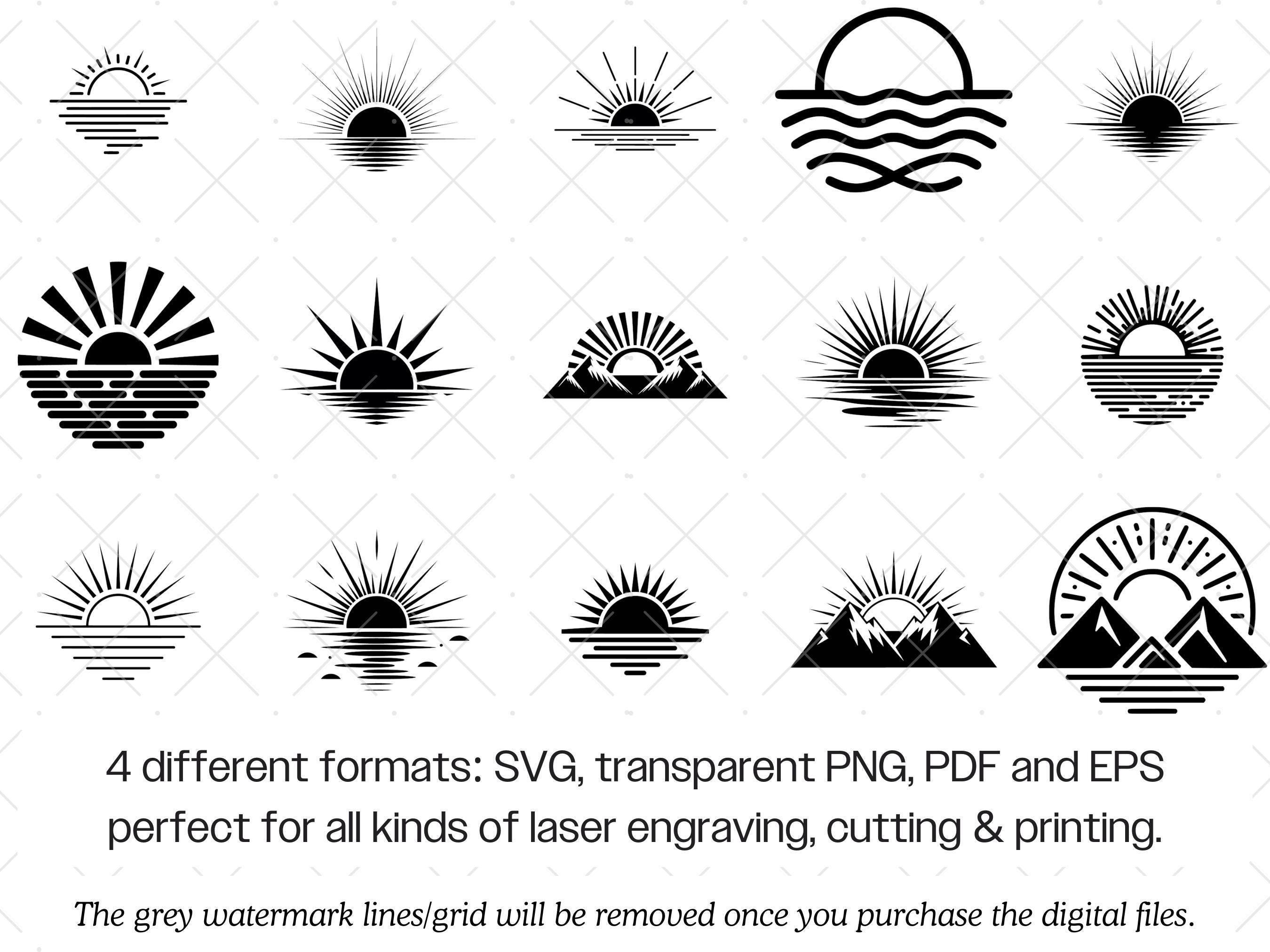 Sunrise SVG Bundle · Boho Sun Nature Sky Clipart PNG PDF · Cricut Laser ...