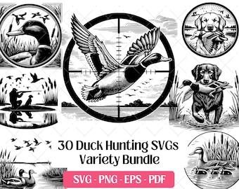 Duck Hunting SVG Bundle · Mallard Wildlife Clipart PNG · Cricut Files