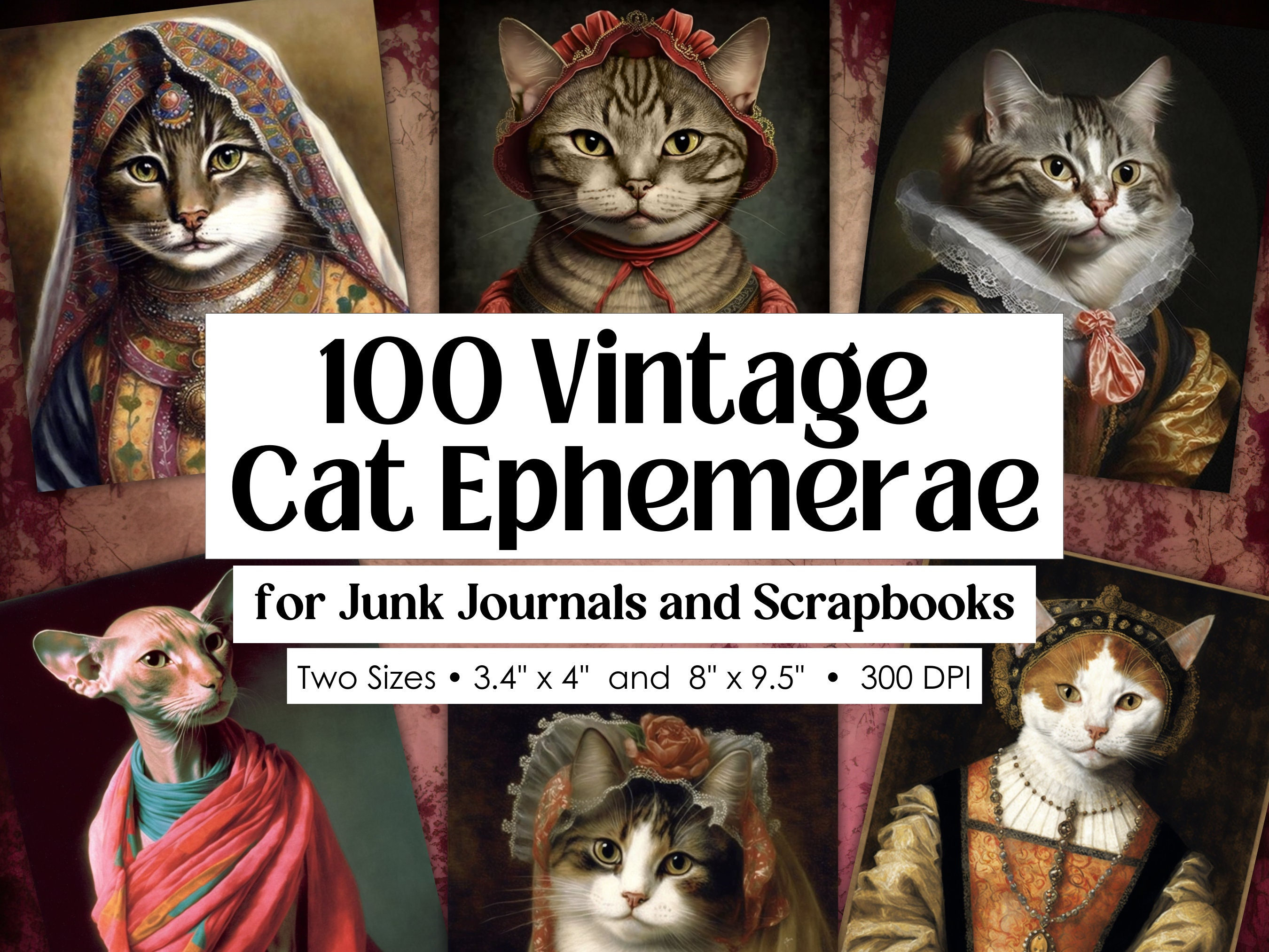 Vintage Cat Ephemera • 100 Vintage Cat Portraits in Costumes ...