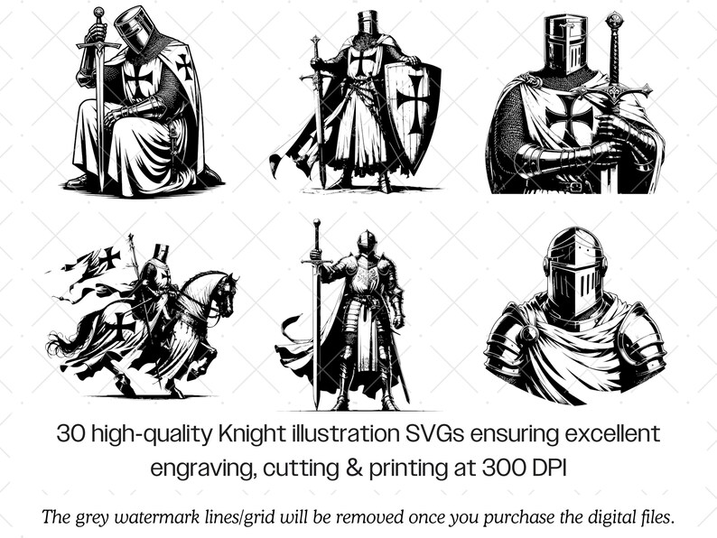 Knight SVG Bundle · Medieval Templar Warrior Crusader Knight Design ...