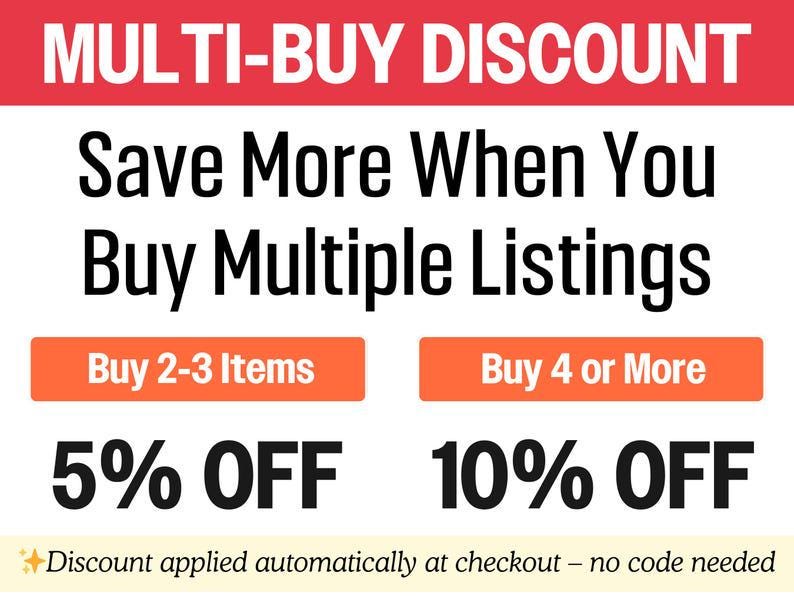 The image is a promotional advertisement for a discount on multiple listing services (MUL) purchases. It offers a 5% discount on the purchase of 2-3 items and a 10% discount on the purchase of 4 or more items. The discount applies automatically at checkout, eliminating the need for a code.