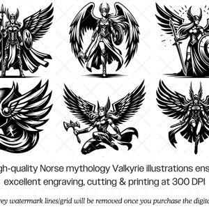 Valkyrie SVG Bundle · Norse Viking Shieldmaiden Clipart PNG · Cricut image 3