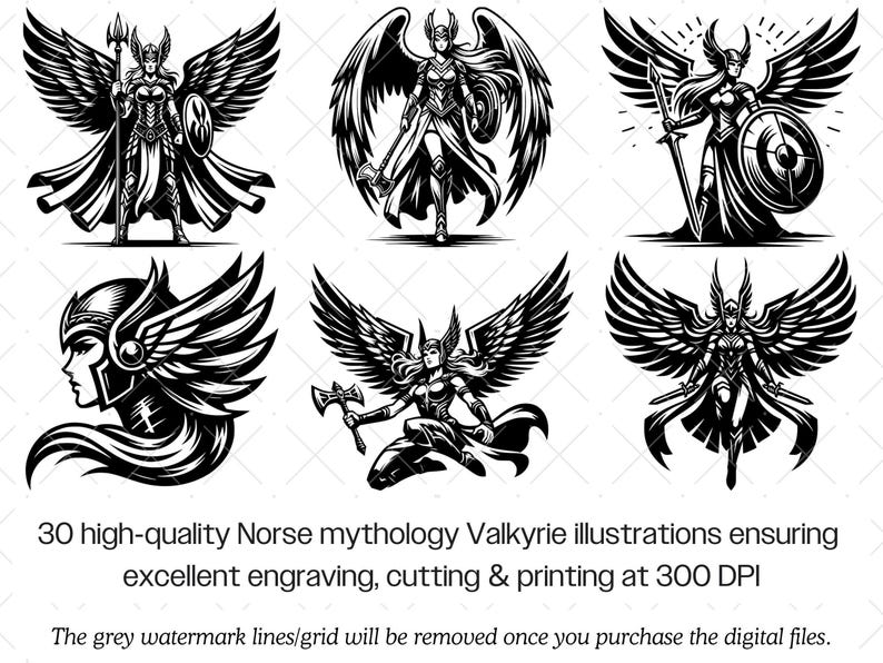 Valkyrie SVG Bundle · Norse Viking Shieldmaiden Clipart PNG · Cricut image 3