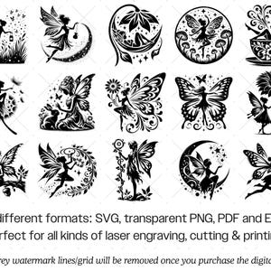Fairy Silhouette SVG Bundle · Magical Fantasy Clipart PNG · Cricut image 7