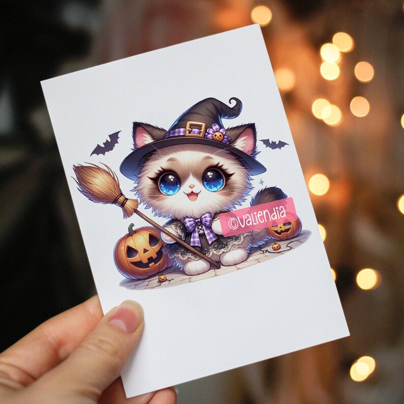 Halloween Cats PNG Bundle · Spooky Witchy Funny Cat Clipart image 7