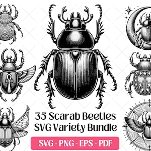 Skarabäus Käfer SVG Schneiden Laser Gravur Dateien, ägyptische Insekt Mythologie Symbol Clipart PNG Silhouette Design alte Käfer Sublimation