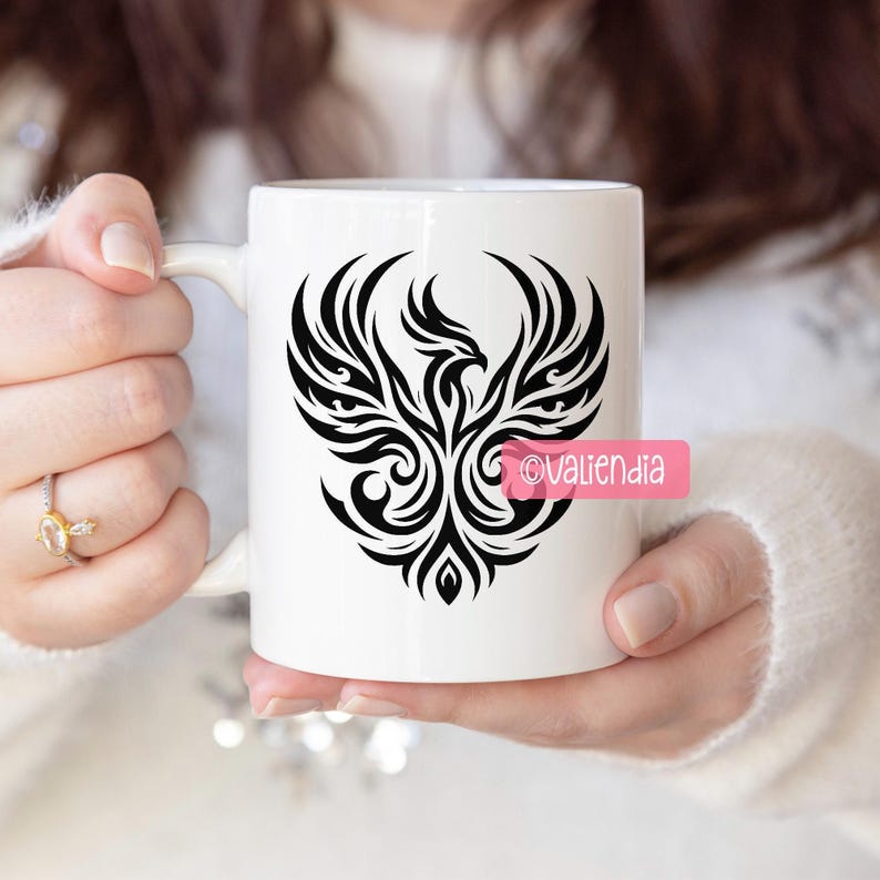 Paquete de archivos SVG de Phoenix · Imágenes prediseñadas PNG del ave de fuego mitológica · Archivos para Cricut imagen 6