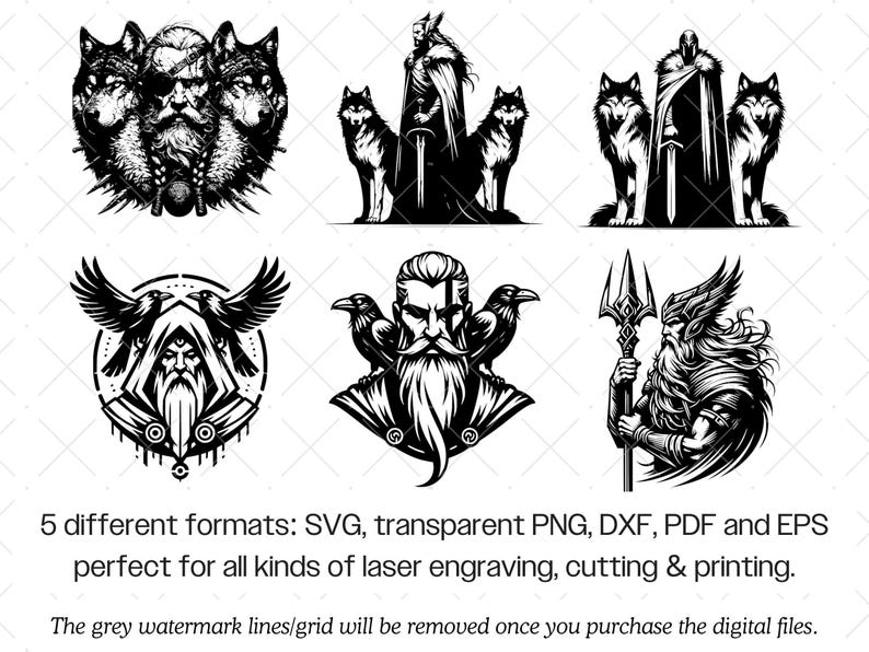 Odin SVG Bundle · Viking Norse Mythology God Clipart PNG · Cricut image 10
