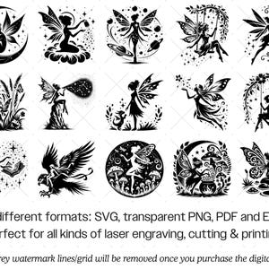 Fairy Silhouette SVG Bundle · Magical Fantasy Clipart PNG · Cricut image 8