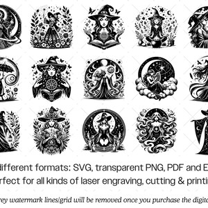 Witch SVG Bundle · Wiccan Pagan Witchcraft Clipart PNG · Cricut Files image 7