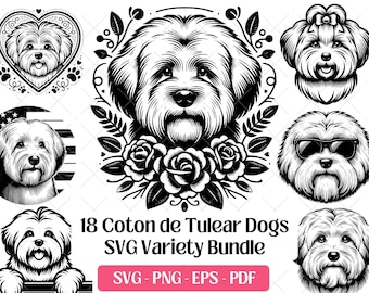 Coton de Tulear SVG Bundle · Fluffy Dog Clipart PNG · Cricut Files