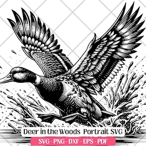 Pato-real SVG Corte Laser Gravação Arquivo PNG Dxf Eps Pdf, Pato Caça Amante, Pato-real Clipart Design Sublimação Impressão