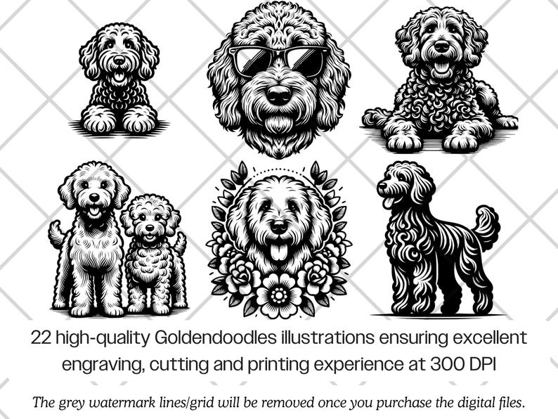 Goldendoodle SVG Bundle · Doodle Fluffy Pet Dog Clipart PNG · Cricut - Etsy