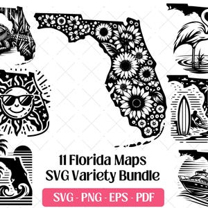 SVG-bundel kaart Florida · State Sunshine Travel Clipart-png · Cricut