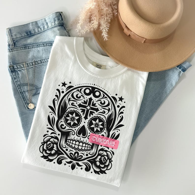 Sugar Skull SVG Bundle · Day of the Dead Mexican Clipart PNG · Cricut image 2
