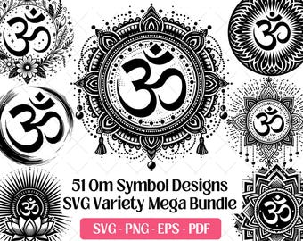 Om Symbol SVG Bündel · Aum Meditation Yoga Clipart PNG · Cricut Dateien