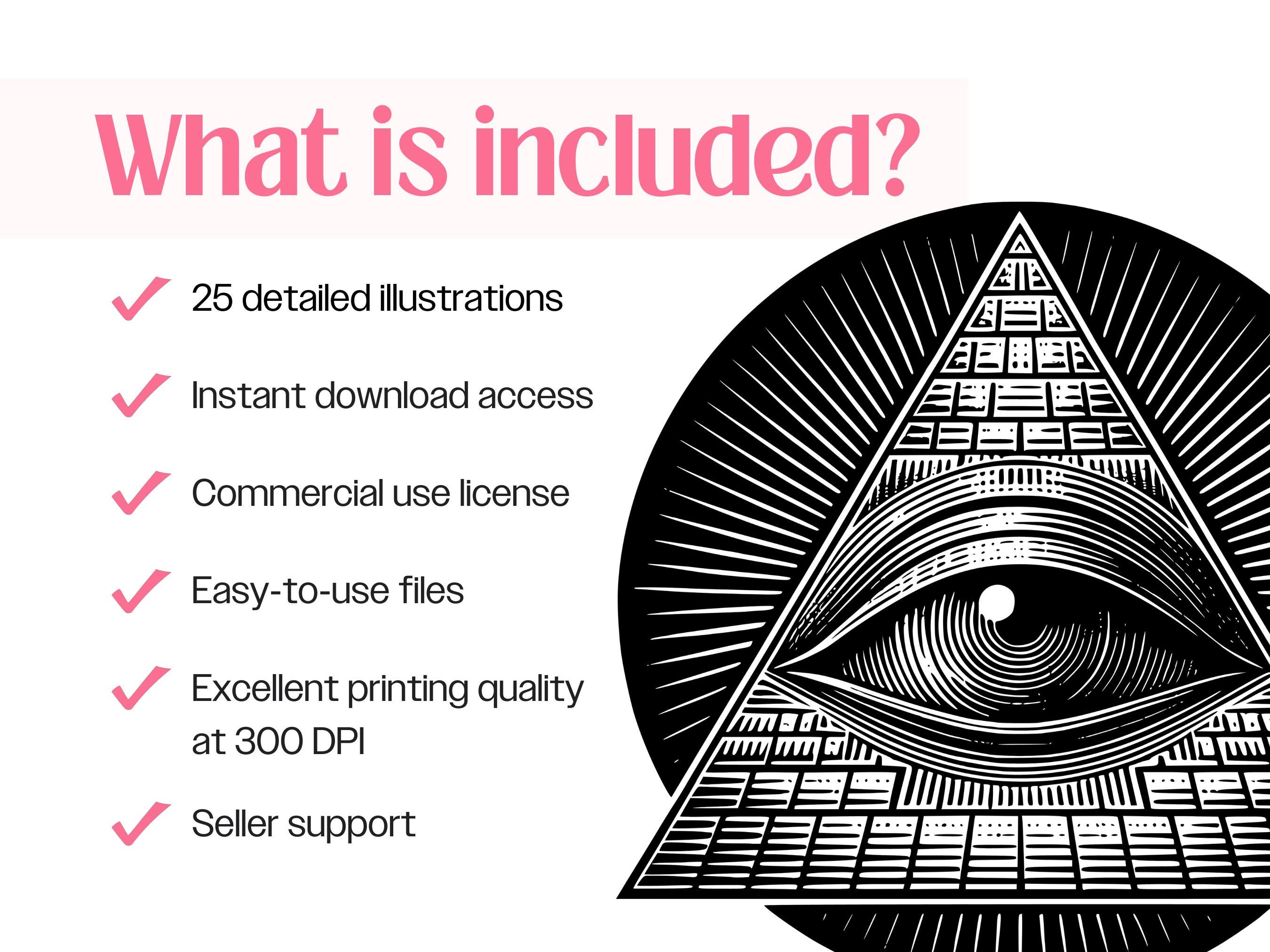 All-seeing Eye of Providence SVG Bundle, Cutting Files PNG DXF Eps