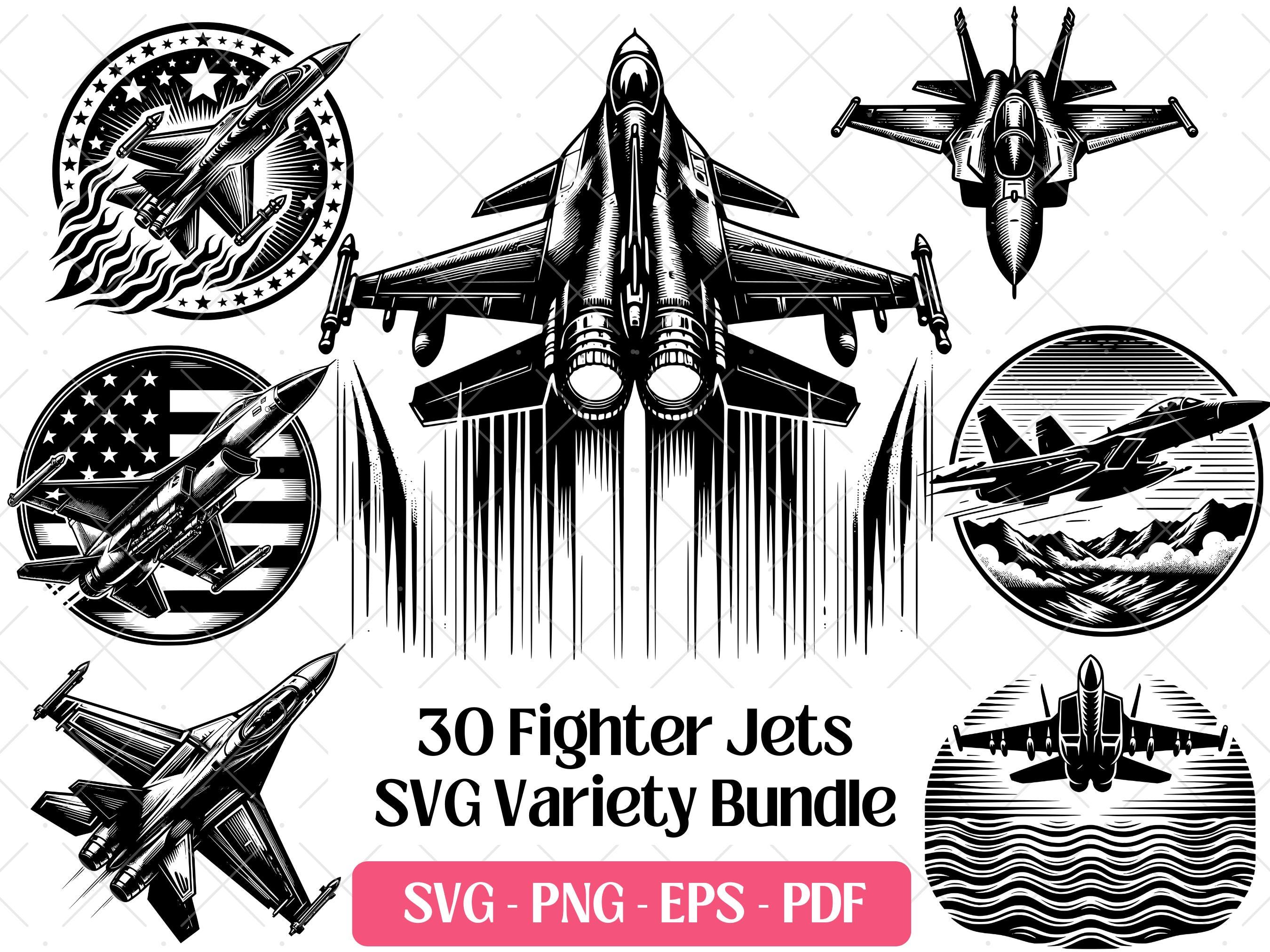 Jet File Fighter Jet SVG Bundle · Military Aircraft Aviation War Jet Design ...