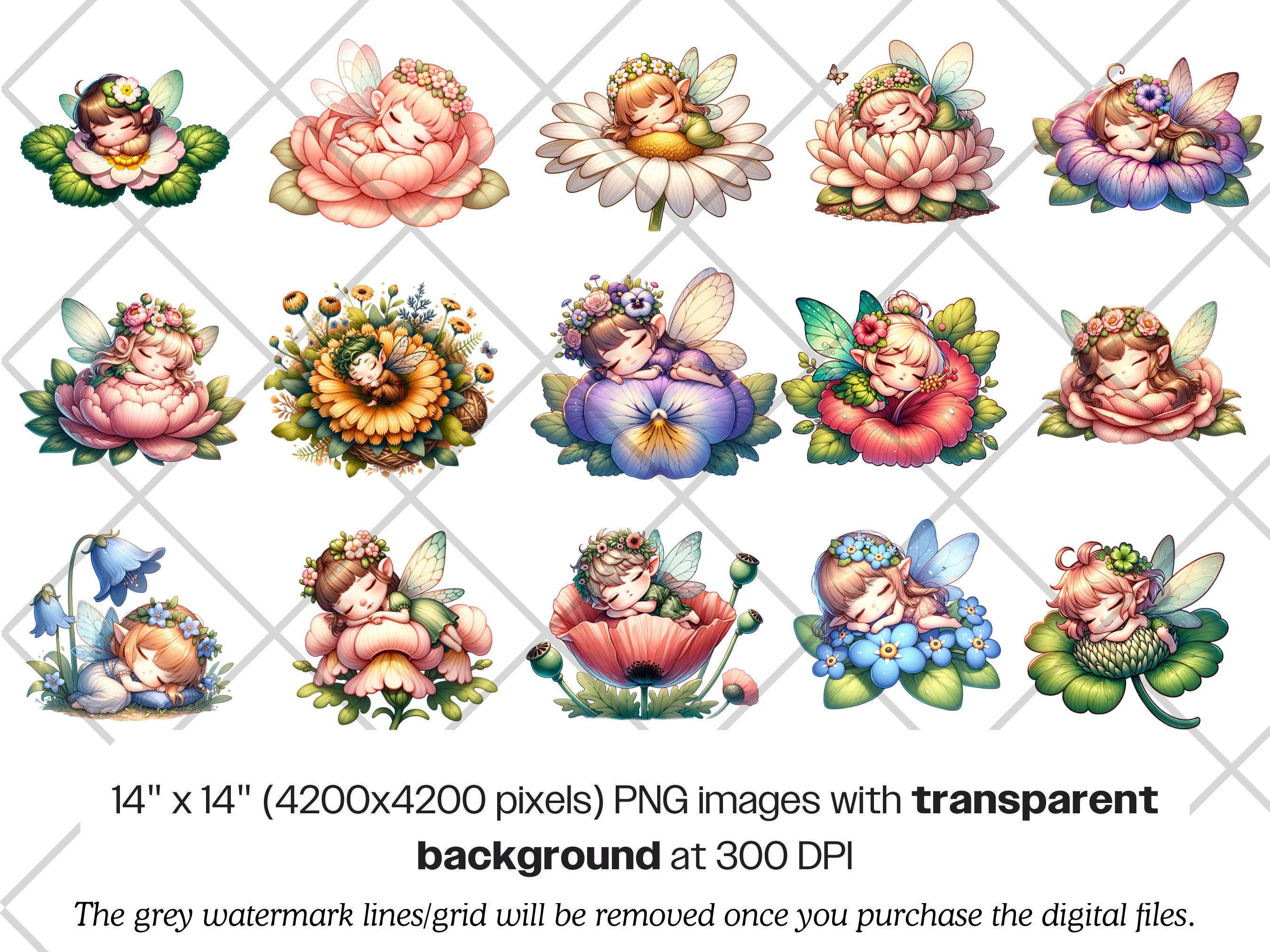 Flower Fairy PNG Bundle · Watercolor Magical Fantasy Fairy Clipart - Etsy