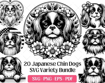 Japanese Chin Dog SVG Bundle · Toy Pet Clipart PNG · Cricut Files