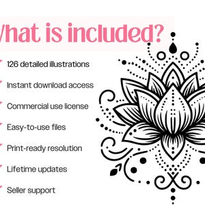 Lotus Blume SVG-Bundle · Yoga Buddha Om Heilige Clipart PNG · Cricut Bild 11