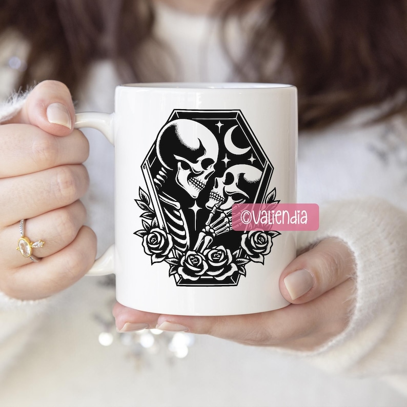Skelett Liebhaber SVG Bundle · Gothic Schädel Clipart PNG · Cricut Dateien Bild 8