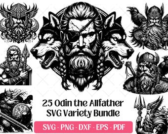 Odin SVG Bundle · Viking Norse Mythology God Clipart PNG · Cricut