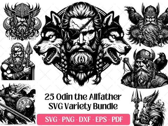 Odin SVG Bundle · Viking Norse Mythology God Clipart PNG · Cricut