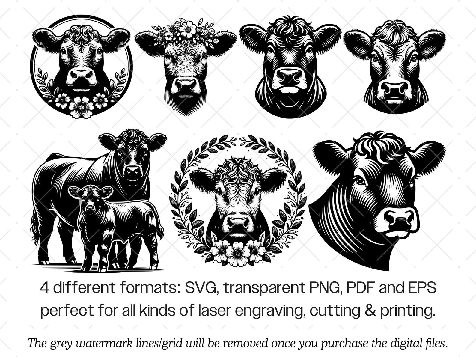 Angus Cow SVG Bundle · Farm Animal Ranch Clipart PNG · Cricut Files - Etsy