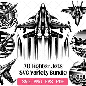 Fighter Jet SVG Bundle · Military Aircraft Clipart PNG · Cricut Files