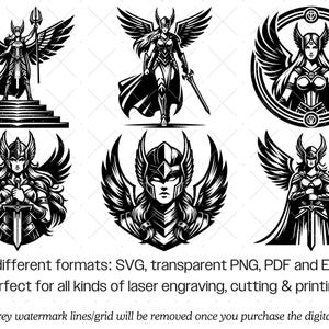 Valkyrie SVG Bundle · Norse Viking Shieldmaiden Clipart PNG · Cricut image 10